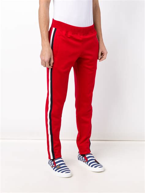 gucci cargo trousers with red strip